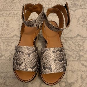 Snakeskin / Reptile Platform Espadrille Wedges